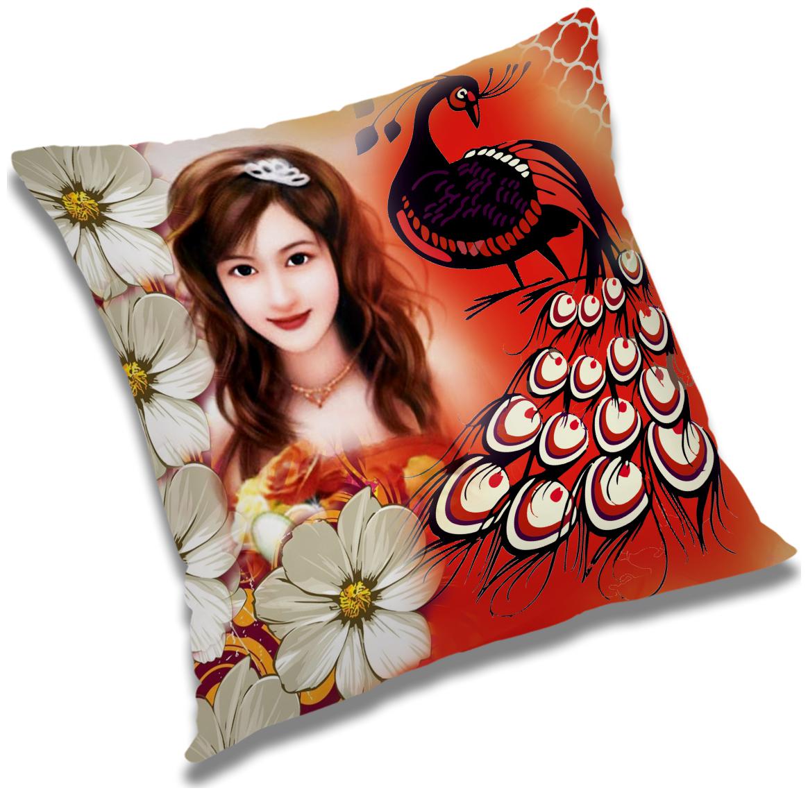 

RADANYA 3d printed Polyester Red Cushion Cover ( Large Pack of 1 )