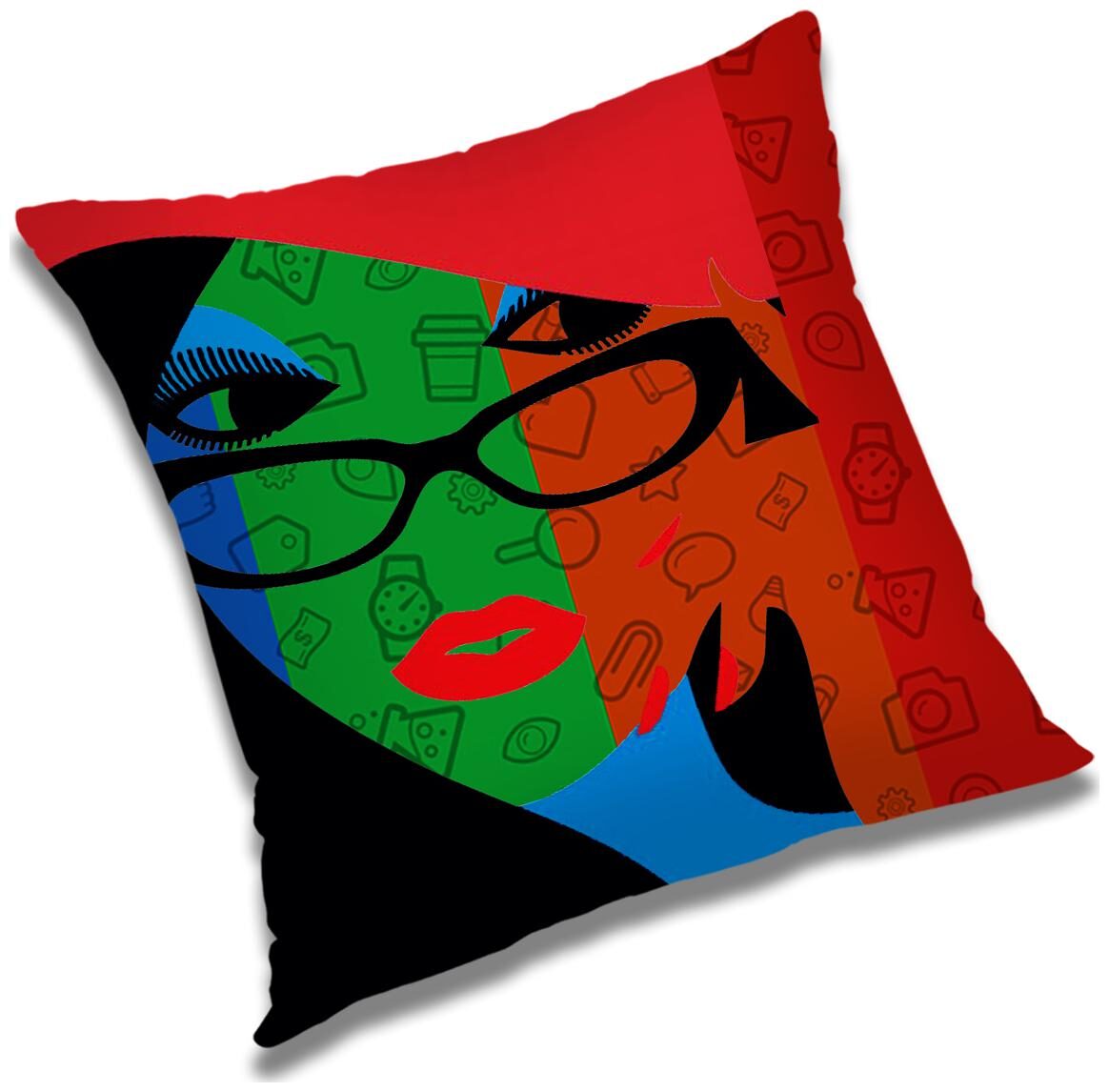 

RADANYA 3d printed Polyester Red Cushion Cover ( Regular Pack of 1 )