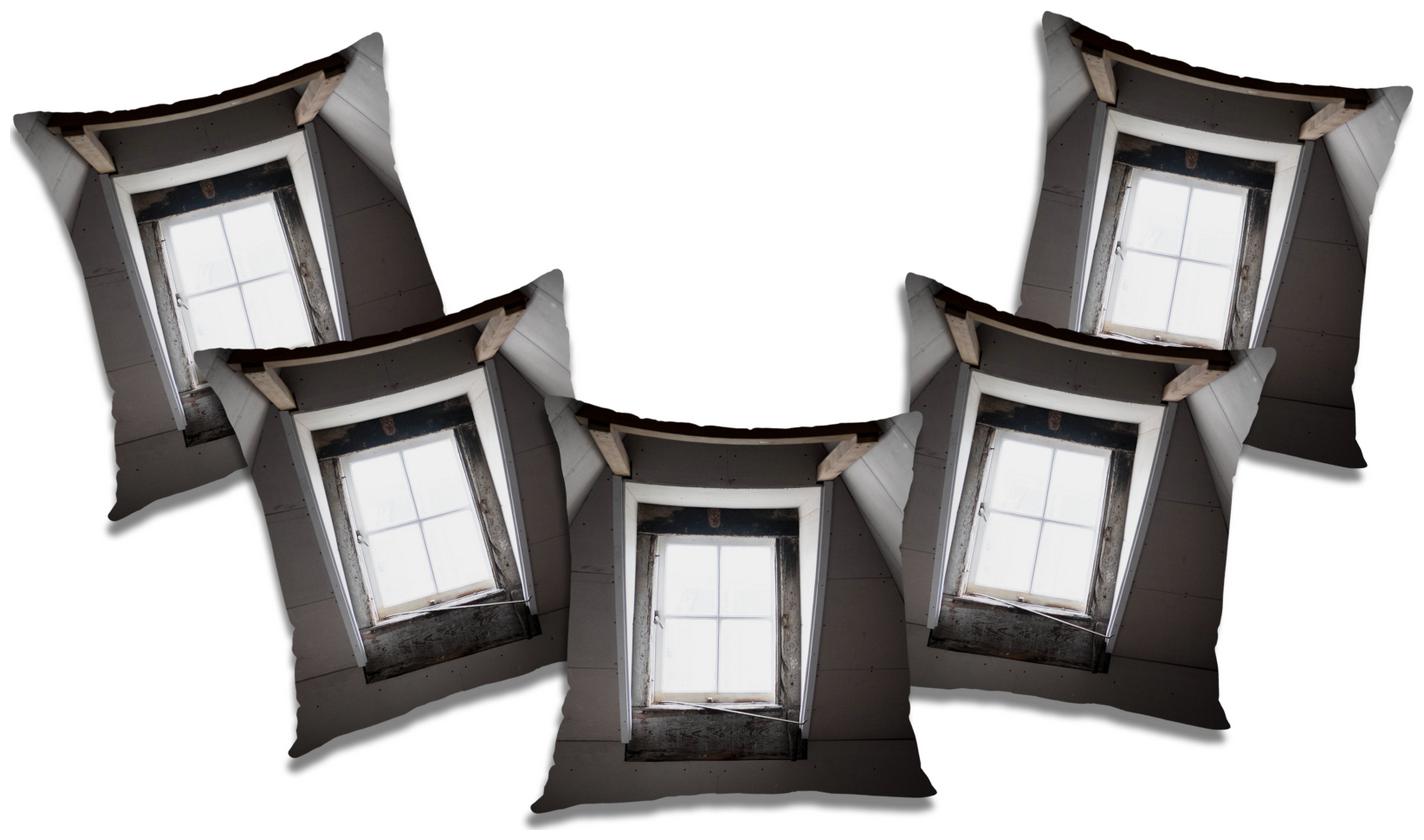 

RADANYA 3D Printed Cushion Cover with Filler (Set of 5) 12X12 inch