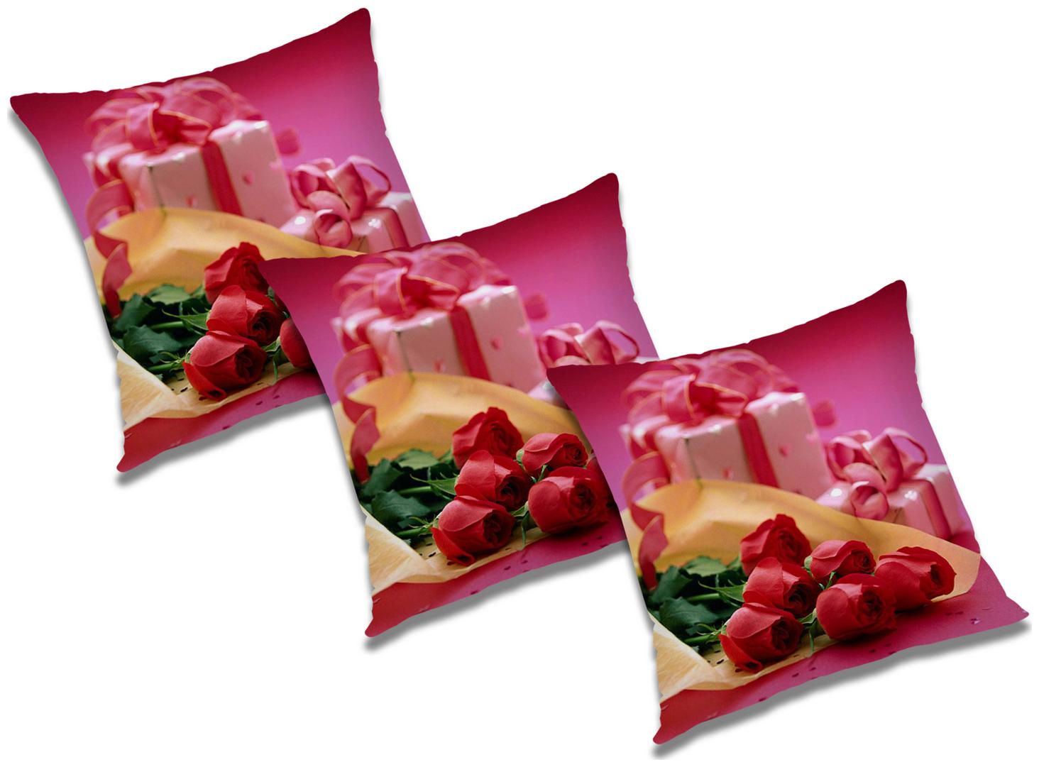 

RADANYA 3D Printed Cushion Cover with Filler (Set of 3) 12X12 inch