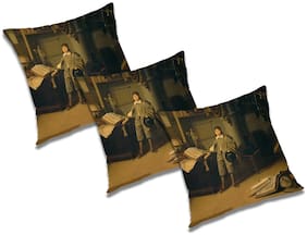 RADANYA 3D Printed Cushion Cover with Filler (Set of 3) 12X12 inch