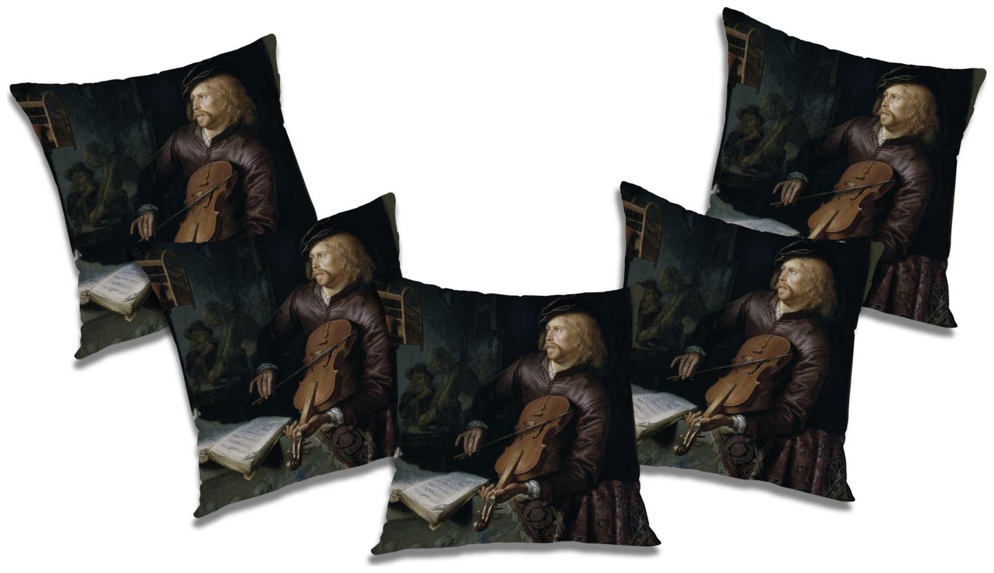 

RADANYA 3D Printed Cushion Cover with Filler (Set of 5) 16x16 inch