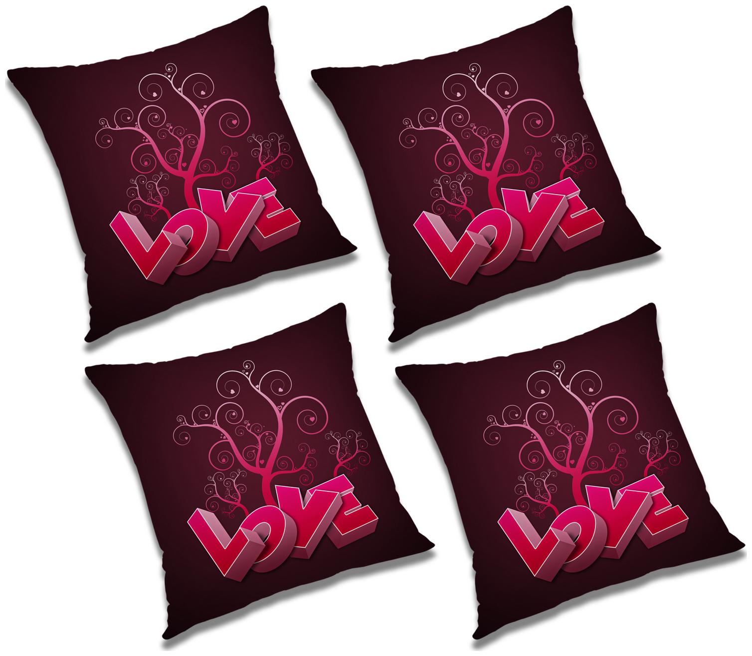 

RADANYA 3d printed Polyester Pink Cushion Cover ( Large Pack of 4 )