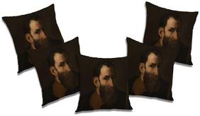 RADANYA 3d printed Polyester Blue Cushion Cover ( Large , Pack of 5 )