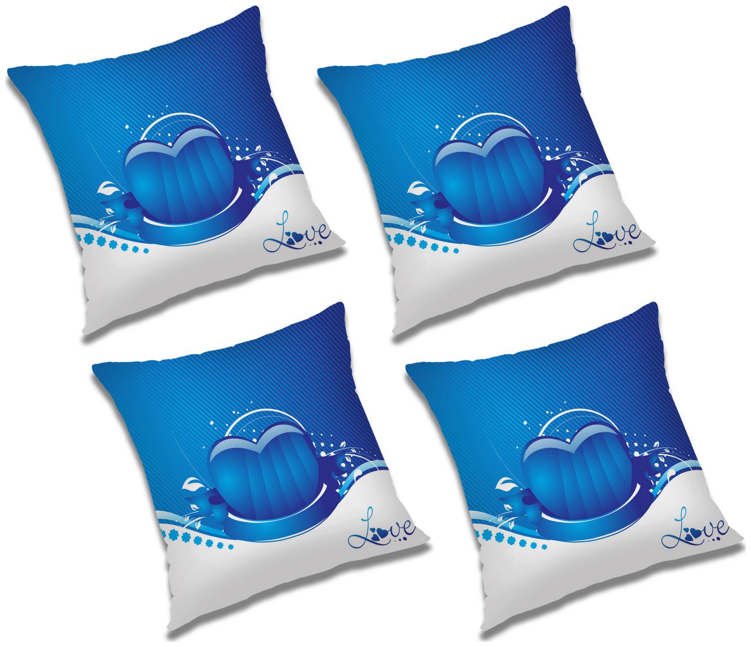 

RADANYA 3d printed Polyester Blue Cushion Cover ( Large Pack of 4 )
