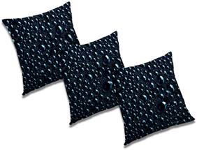RADANYA 3d printed Polyester Black Cushion Cover ( Small , Pack of 3 )