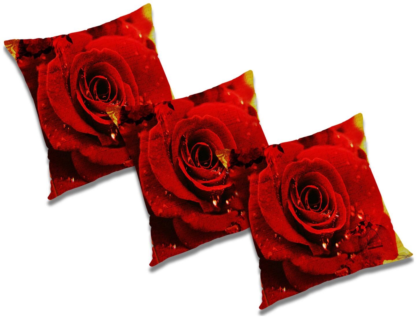

RADANYA 3d printed Polyester Red Cushion Cover ( Large Pack of 3 )