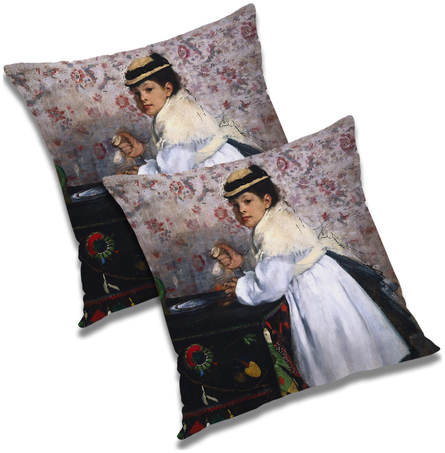 

RADANYA 3d printed Polyester White Cushion Cover ( Large Pack of 2 )