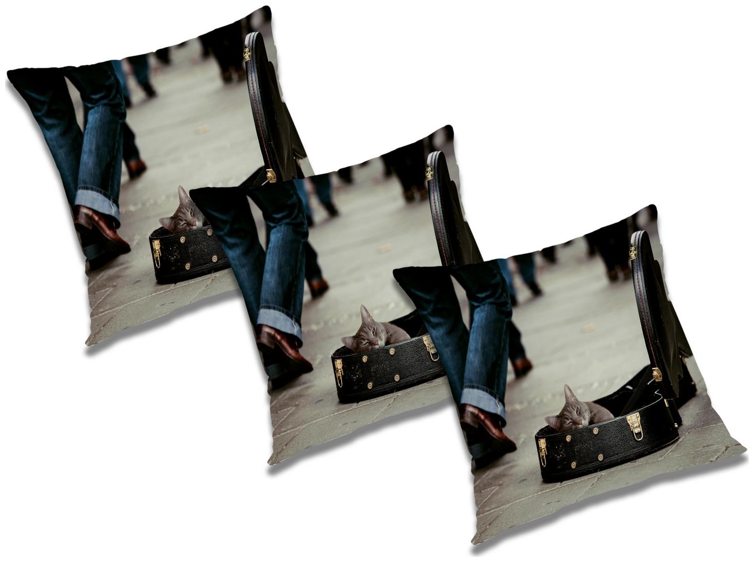 

RADANYA 3D Printed Cushion Cover with Filler (Set of 3) 16x16 inch