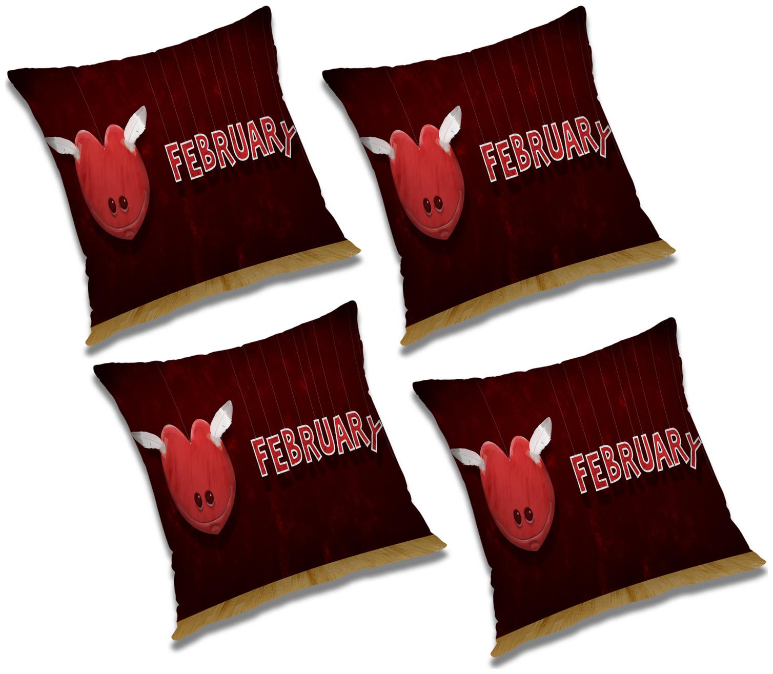 

RADANYA 3D Printed Cushion Cover with Filler (Set of 4) 12X12 inch