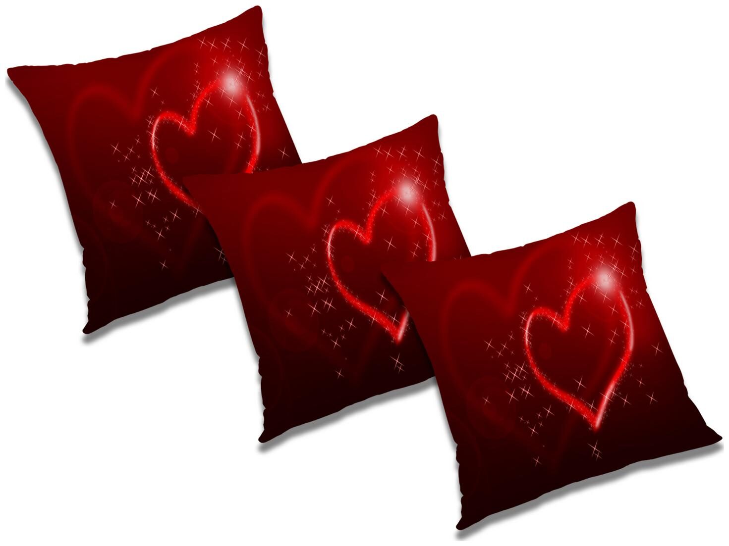 

RADANYA 3d printed Polyester Red Cushion Cover ( Regular Pack of 3 )