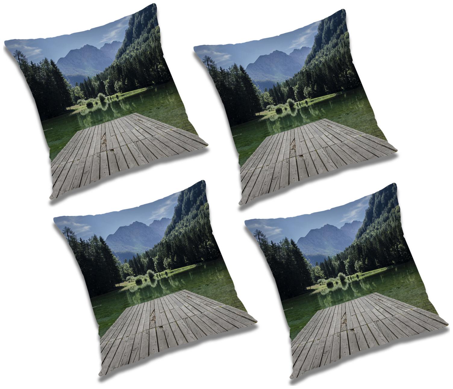 

RADANYA 3D Printed Cushion Cover with Filler (Set of 4) 12X12 inch