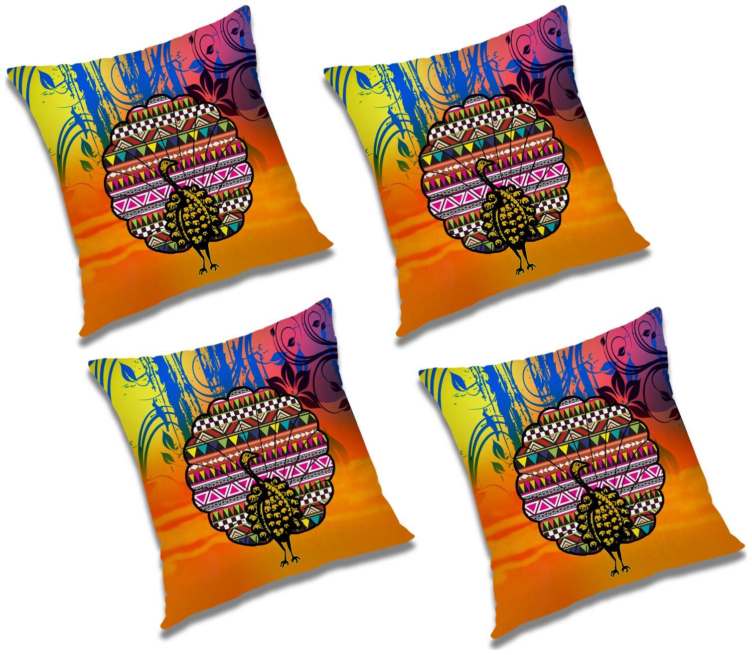 

RADANYA 3D Printed Cushion Cover with Filler (Set of 4) 20x20 inch
