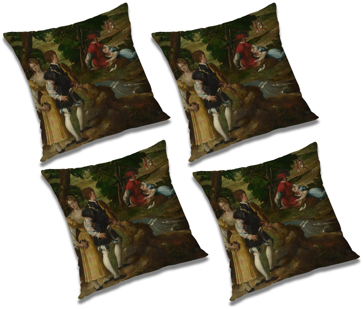 

RADANYA 3D Printed Cushion Cover with Filler (Set of 4) 20x20 inch