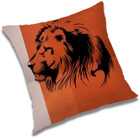 RADANYA 3d printed Polyester Orange Cushion Cover ( Small , Pack of 1 )