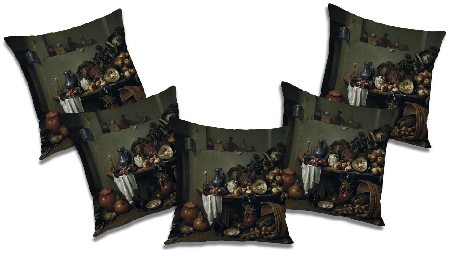 

RADANYA 3d printed Polyester White Cushion Cover ( Large Pack of 5 )