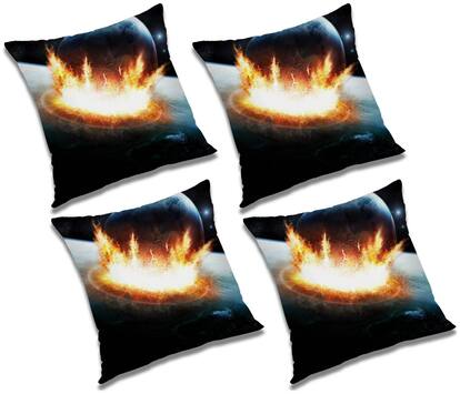 RADANYA 3D Printed Cushion Cover with Filler (Set of 4) 20x20 inch