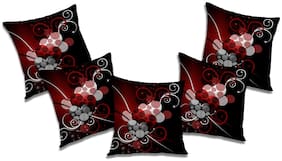 RADANYA 3d printed Polyester Black Cushion Cover ( Extra large , Pack of 5 )
