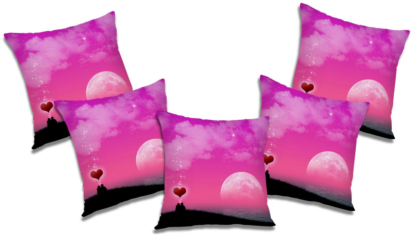 

RADANYA 3D Printed Cushion Cover with Filler (Set of 5) 12X12 inch