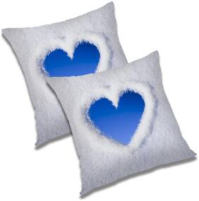 RADANYA 3d printed Polyester Blue Cushion Cover ( Regular , Pack of 2 )