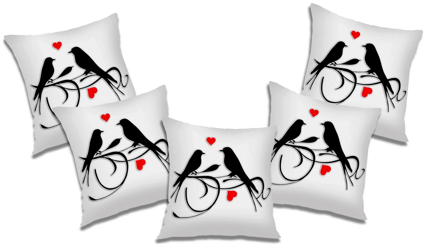 

RADANYA 3D Printed Cushion Cover with Filler (Set of 5) 18x18 inch