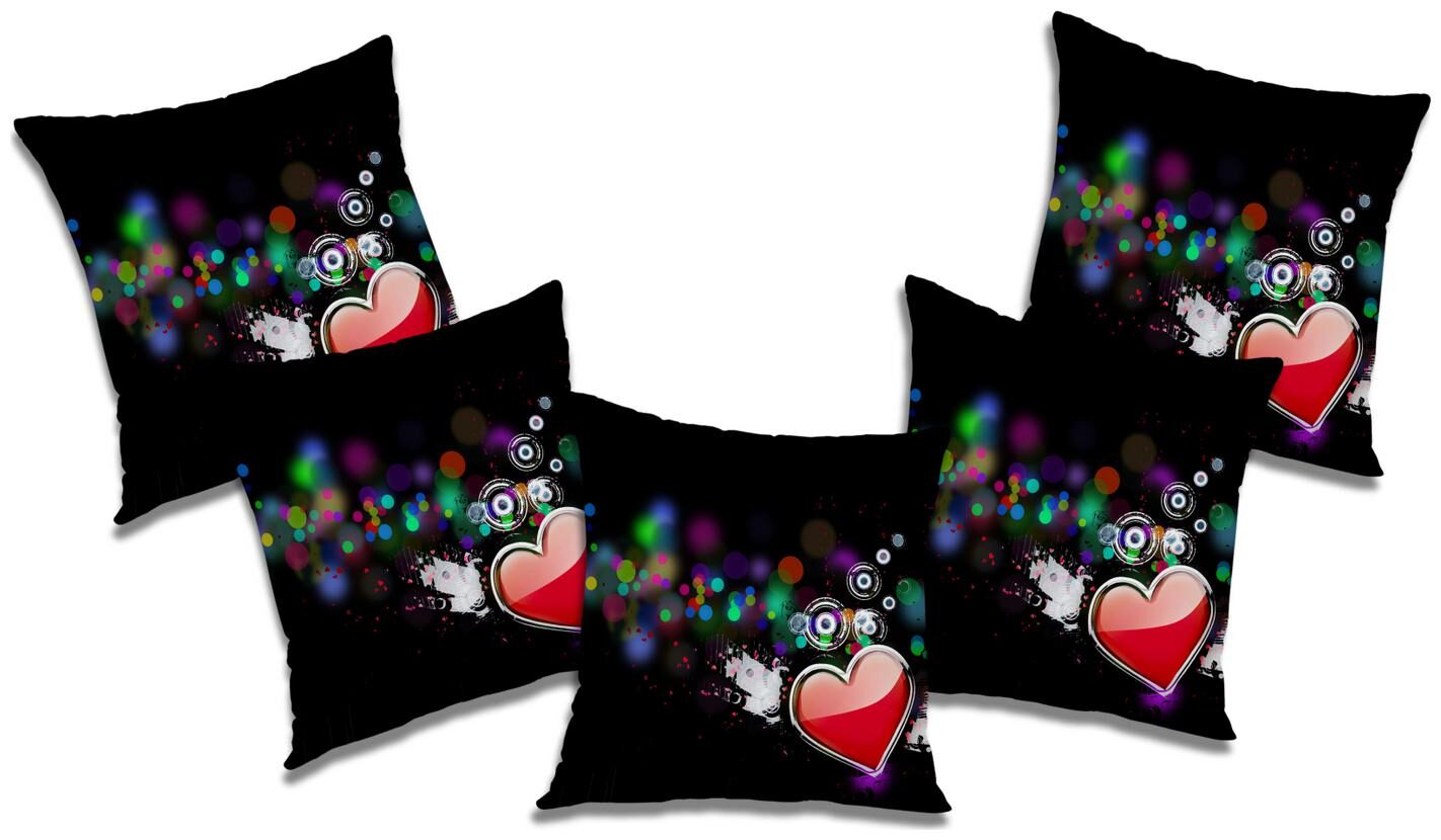 

RADANYA 3d printed Polyester Black Cushion Cover ( Small Pack of 5 )