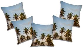 RADANYA 3d printed Polyester Blue Cushion Cover ( Extra large , Pack of 5 )