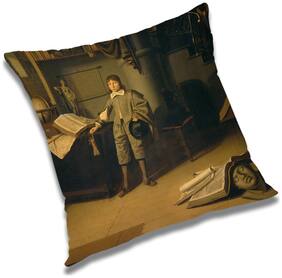 RADANYA 3d printed Polyester Orange Cushion Cover ( Small , Pack of 1 )