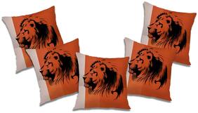 RADANYA 3d printed Polyester Orange Cushion Cover ( Large , Pack of 5 )