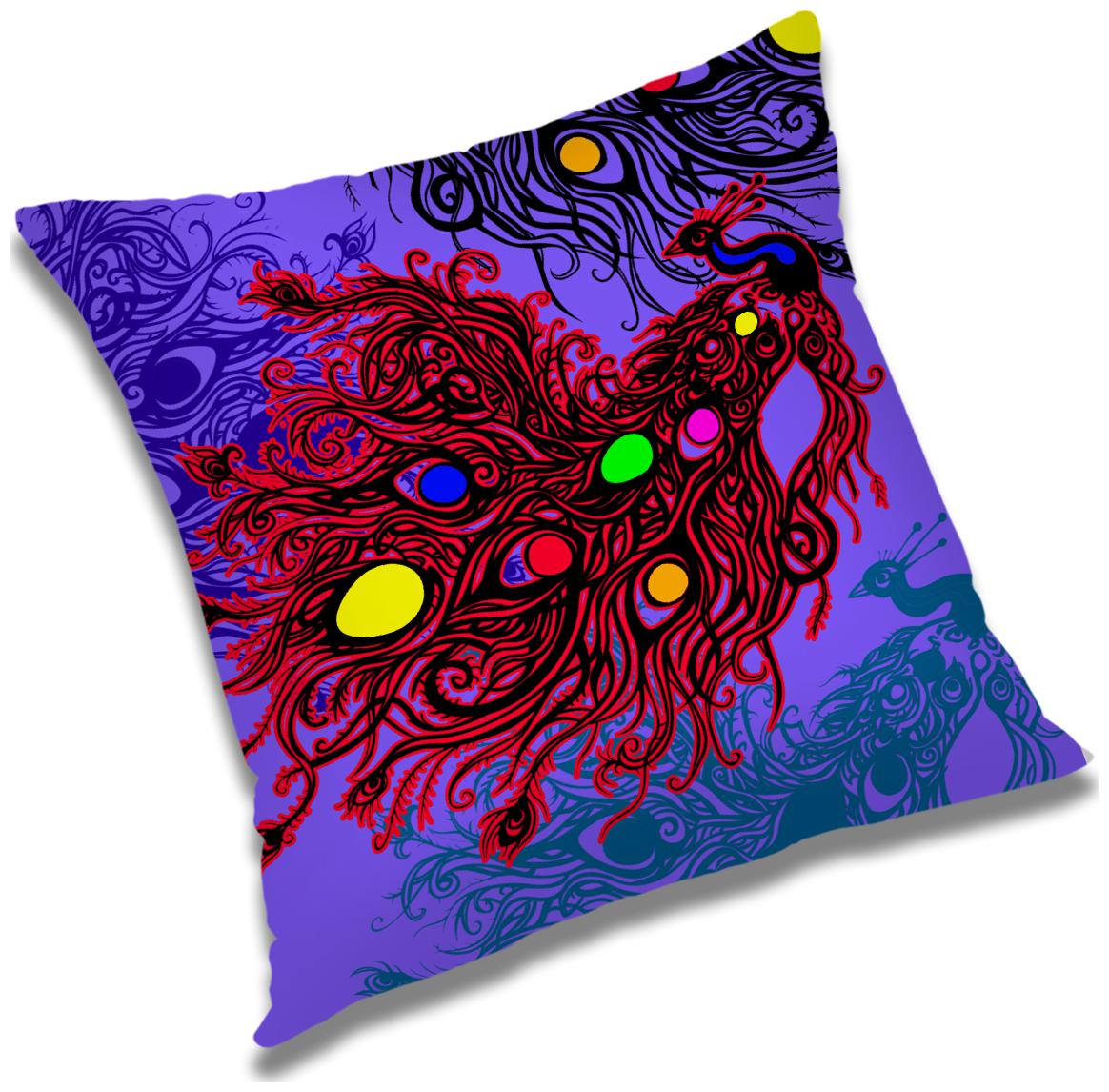 

RADANYA 3d printed Polyester Purple Cushion Cover ( Large Pack of 1 )