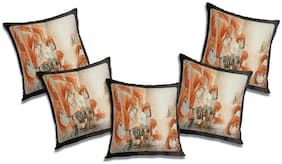 RADANYA 3D Printed Cushion Cover with Filler (Set of 5) 16x16 inch