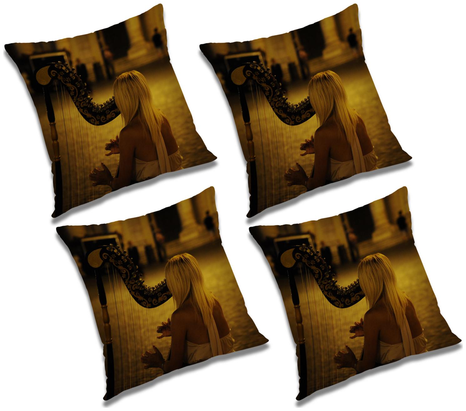 

RADANYA 3d printed Polyester Grey Cushion Cover ( Large Pack of 4 )