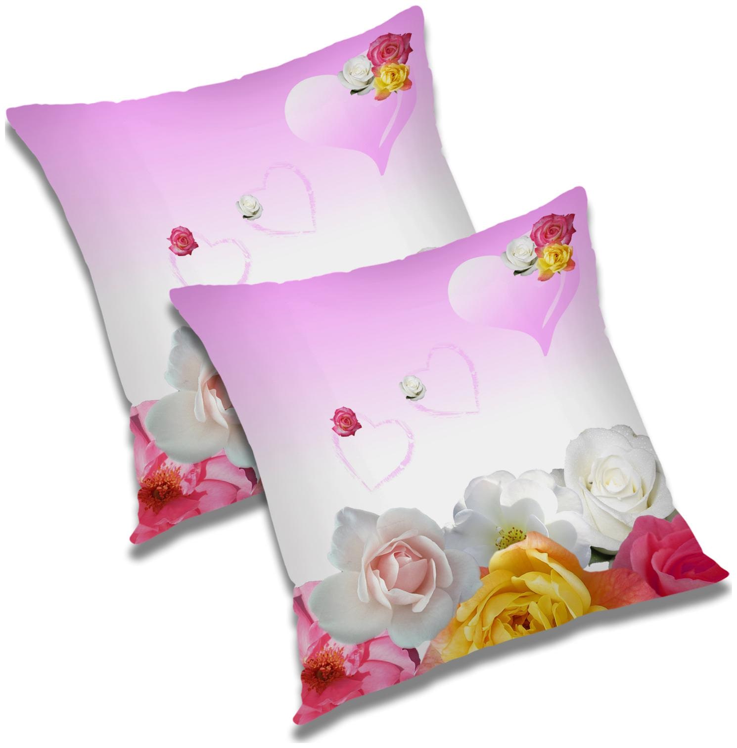 

RADANYA 3d printed Polyester Pink Cushion Cover ( Extra large Pack of 2 )