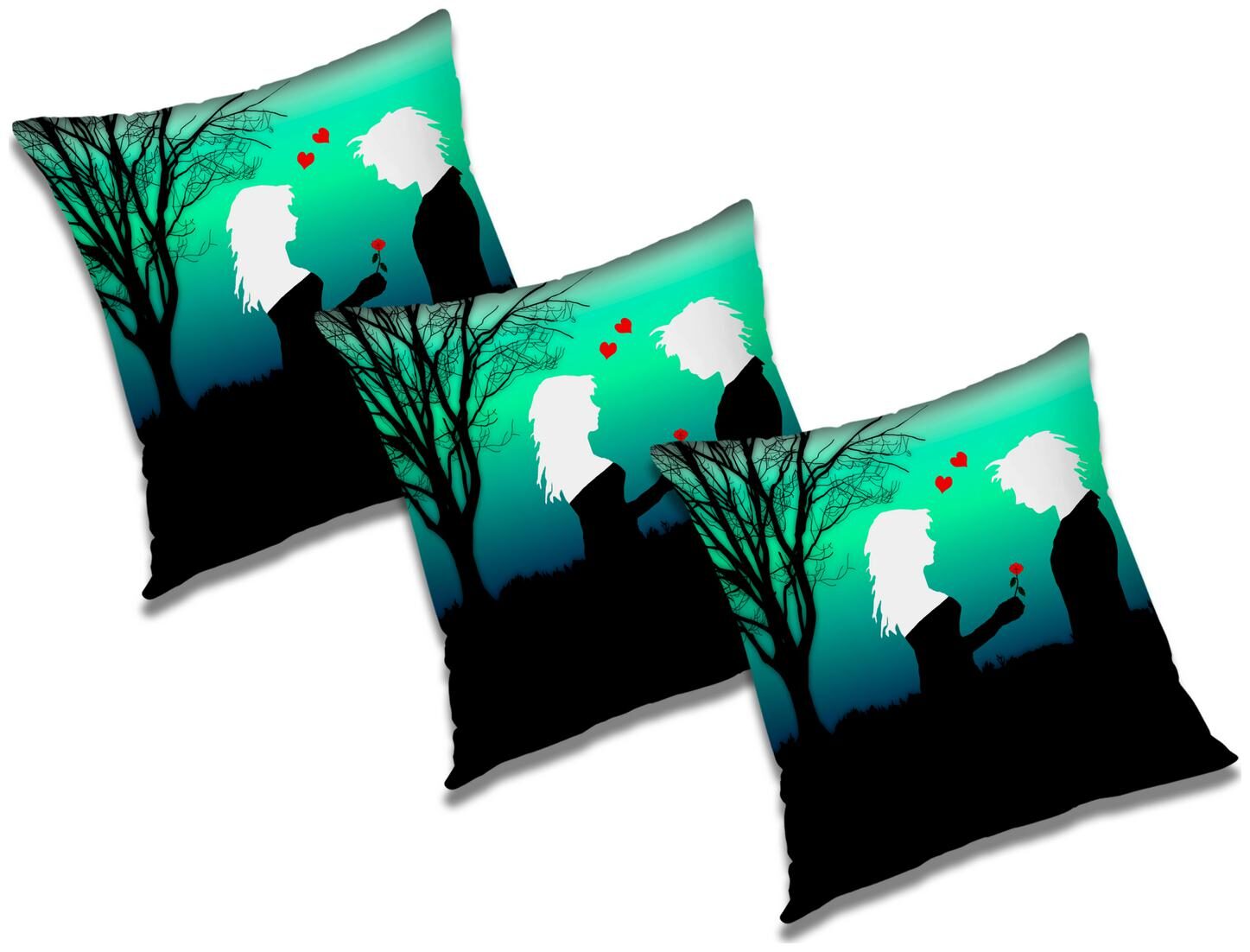 

RADANYA 3D Printed Cushion Cover with Filler (Set of 3) 18x18 inch