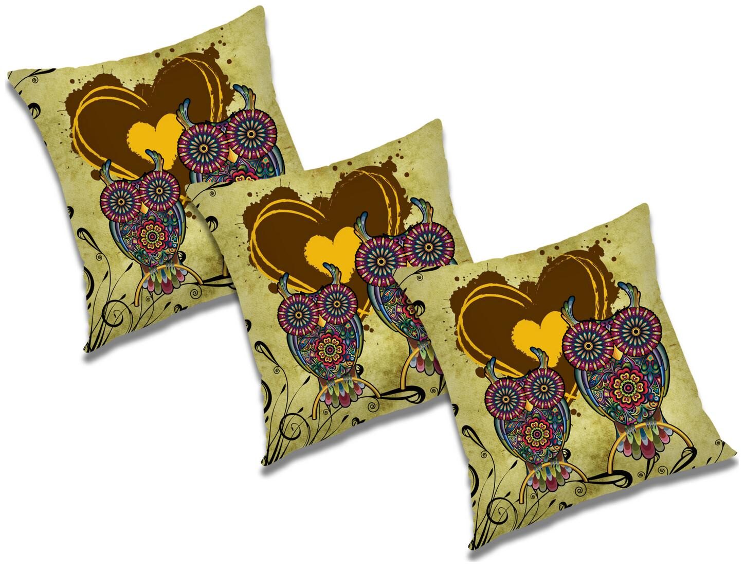 

RADANYA 3D Printed Cushion Cover with Filler (Set of 3) 12X12 inch
