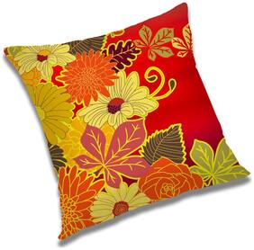 RADANYA 3d printed Polyester Orange Cushion Cover ( Small , Pack of 1 )