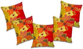 RADANYA 3d printed Polyester Orange Cushion Cover ( Large , Pack of 5 )
