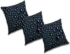RADANYA 3d printed Polyester Black Cushion Cover ( Large , Pack of 3 )