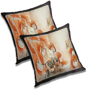 RADANYA 3D Printed Cushion Cover with Filler Set 24x24 inch
