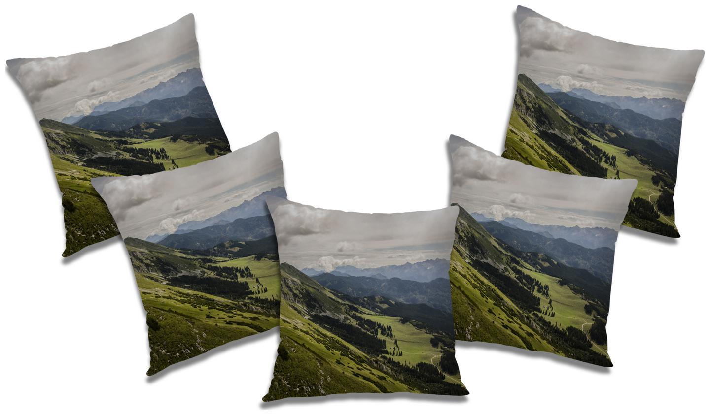 

RADANYA 3d printed Polyester Green Cushion Cover ( Regular Pack of 5 )