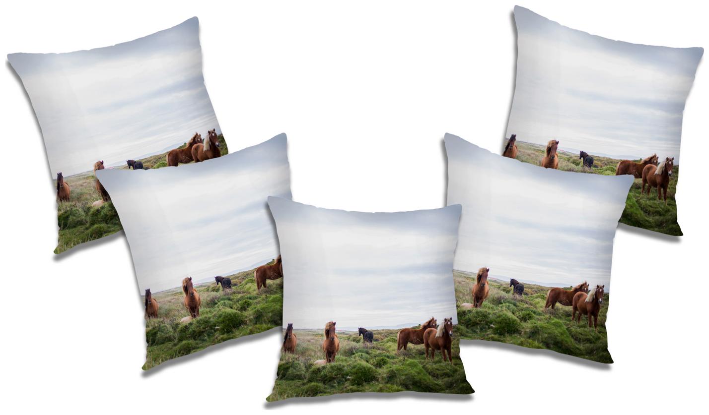

RADANYA 3D Printed Cushion Cover with Filler (Set of 5) 18x18 inch