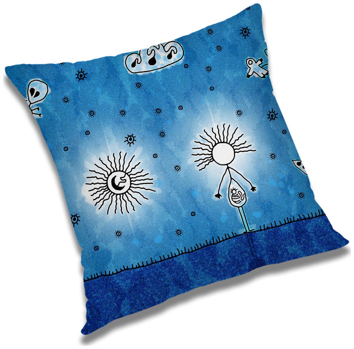 

RADANYA 3d printed Polyester Blue Cushion Cover ( Large Pack of 1 )