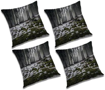 RADANYA 3D Printed Cushion Cover with Filler (Set of 4) 12X12 inch