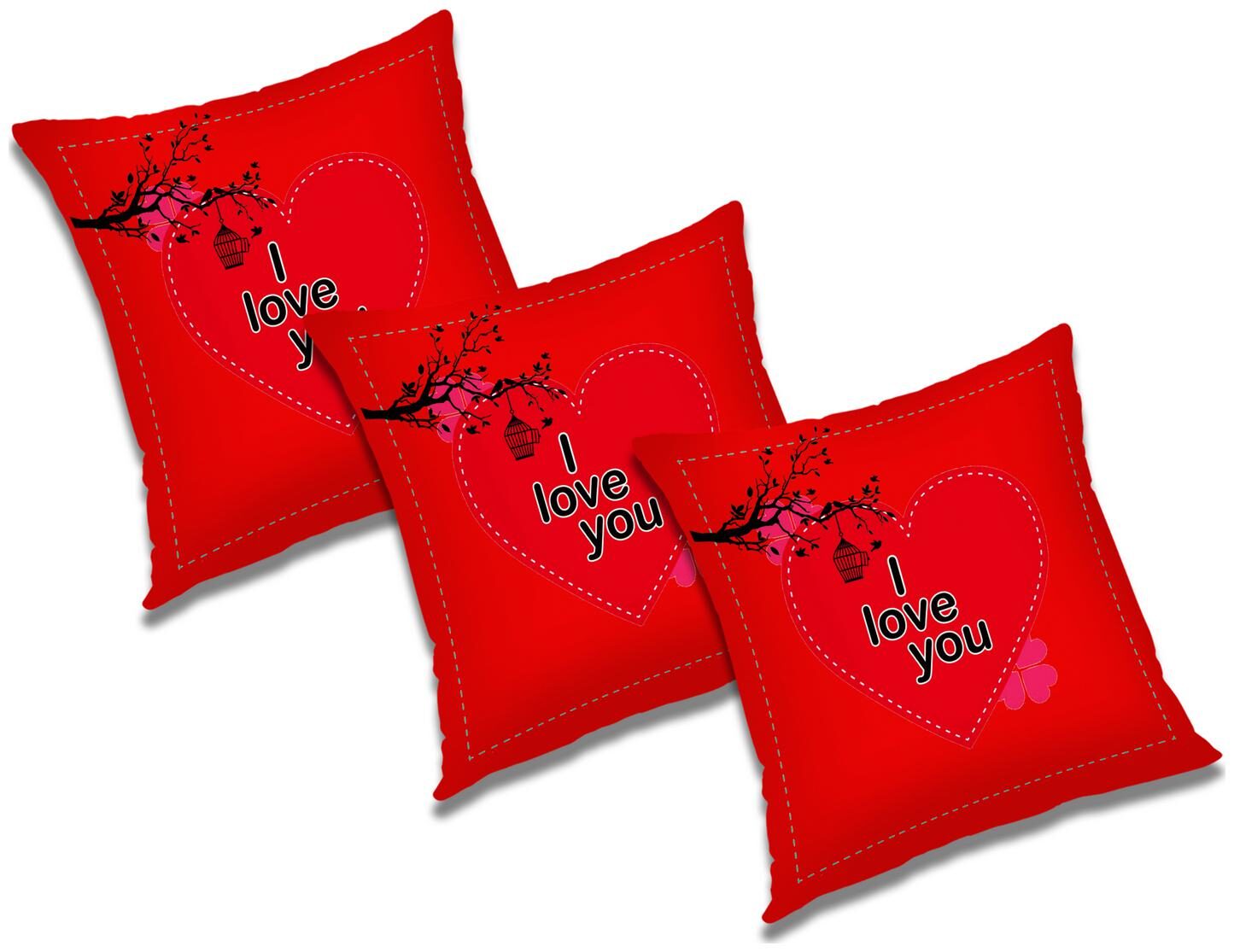 

RADANYA 3D Printed Cushion Cover with Filler (Set of 3) 18x18 inch