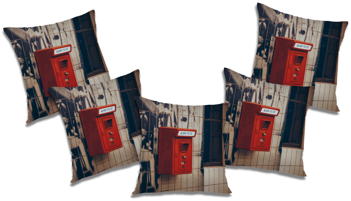 

RADANYA 3d printed Polyester Red Cushion Cover ( Regular Pack of 5 )