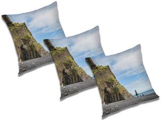 RADANYA 3D Printed Cushion Cover with Filler (Set of 3) 18x18 inch