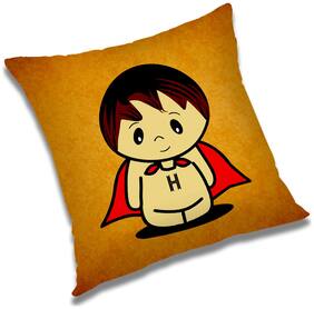 RADANYA 3d printed Polyester Orange Cushion Cover ( Extra large , Pack of 1 )