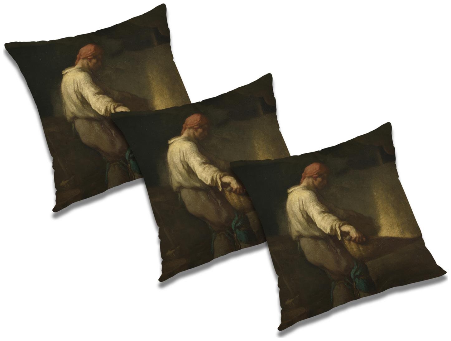 

RADANYA 3D Printed Cushion Cover with Filler (Set of 3) 18x18 inch