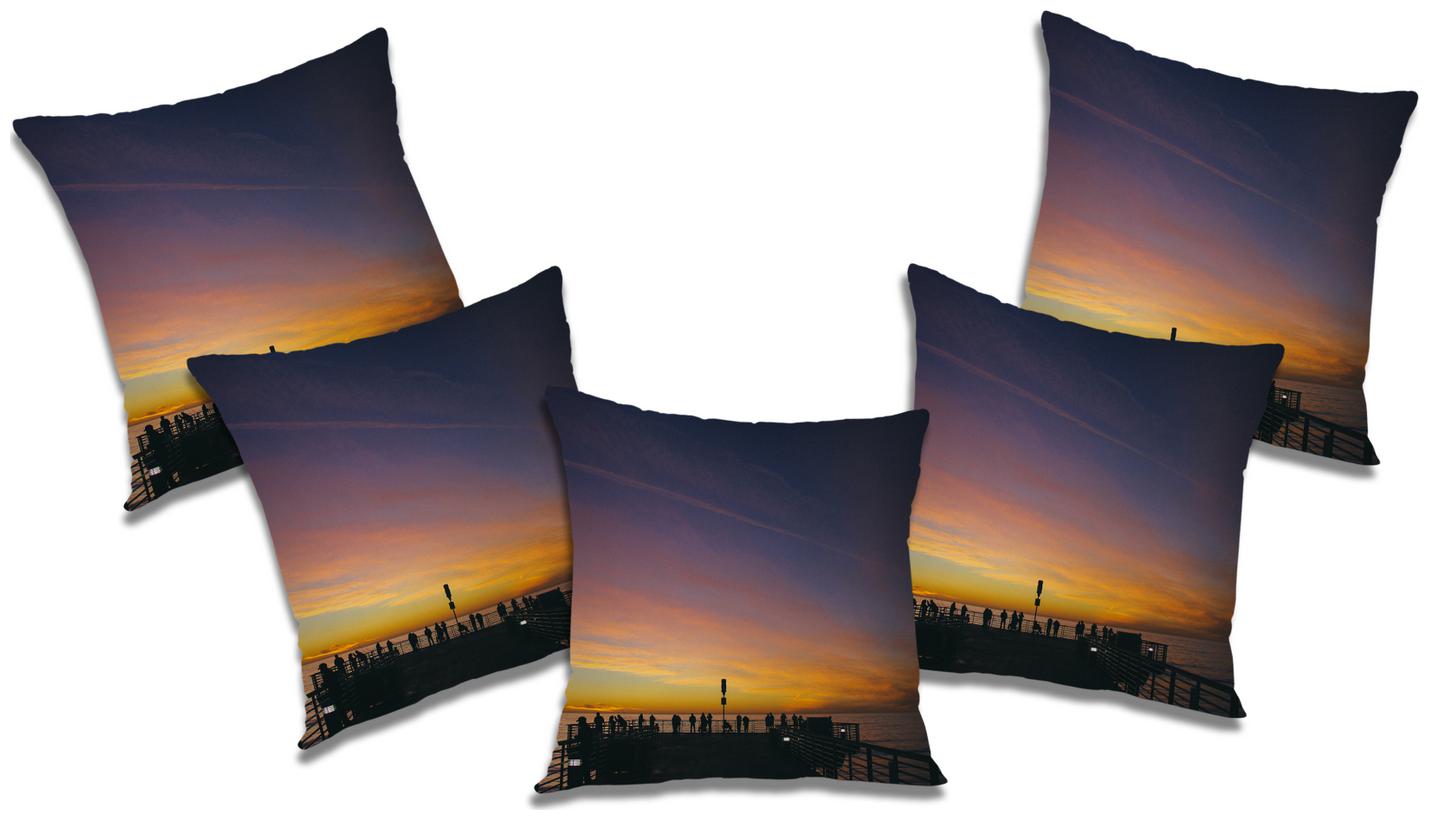 

RADANYA 3D Printed Cushion Cover with Filler (Set of 5) 18x18 inch