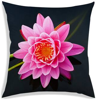 RADANYA 3d printed Polyester Pink Cushion Cover ( Extra large , Pack of 1 )
